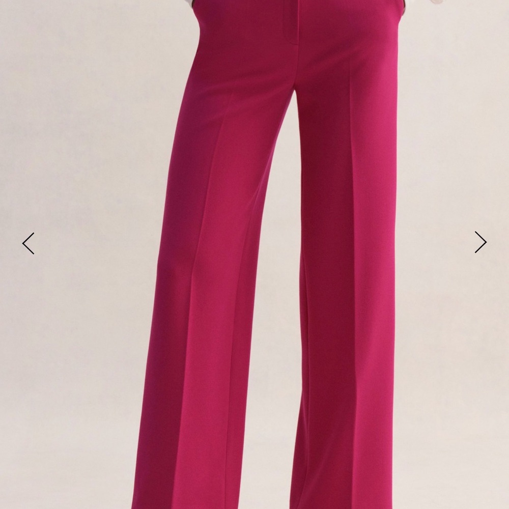 The Fold - Adelaide Wide-Leg Trousers Fuchsia Pink Sculpt Stretch Crepe